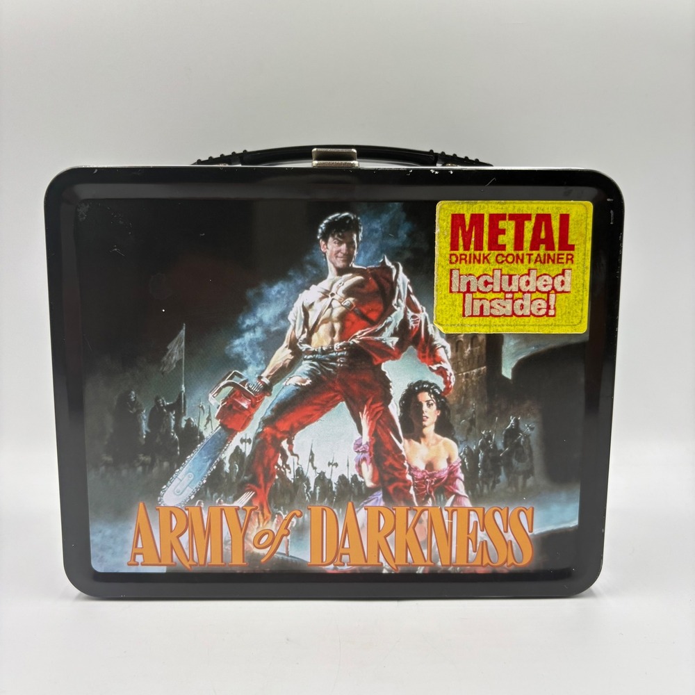NECA Army of Darkness Lunch Box Black Good Metal Tin Ash Williams *NO Thermos*
